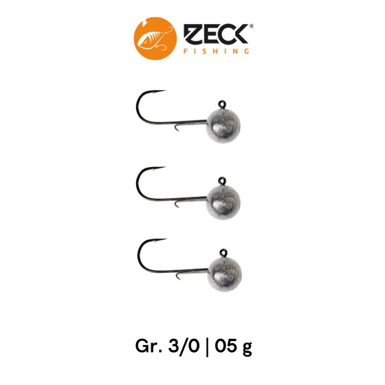 Zeck Jigkpfe Rundkopf Jig Haken Gr. 3/0 5 g