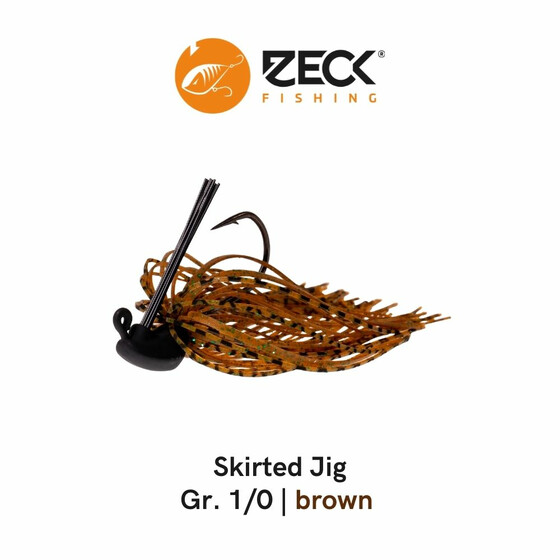 Zeck Skirted Jigs Rubber Jig Head Gr. 1/0 3,5 g Braun